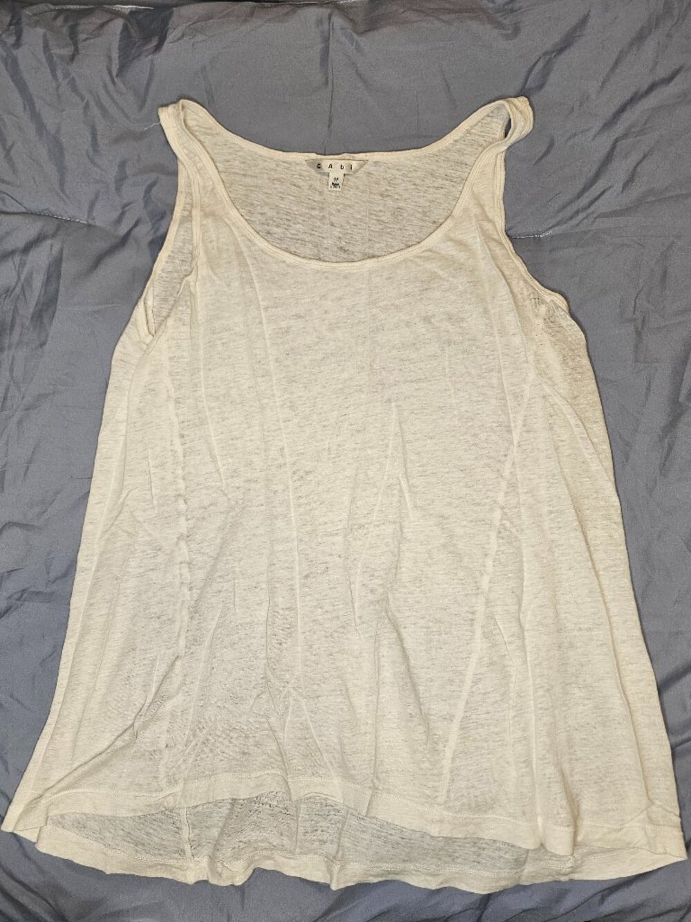 CAbi Cream Lightweight Tank Top Size Medium